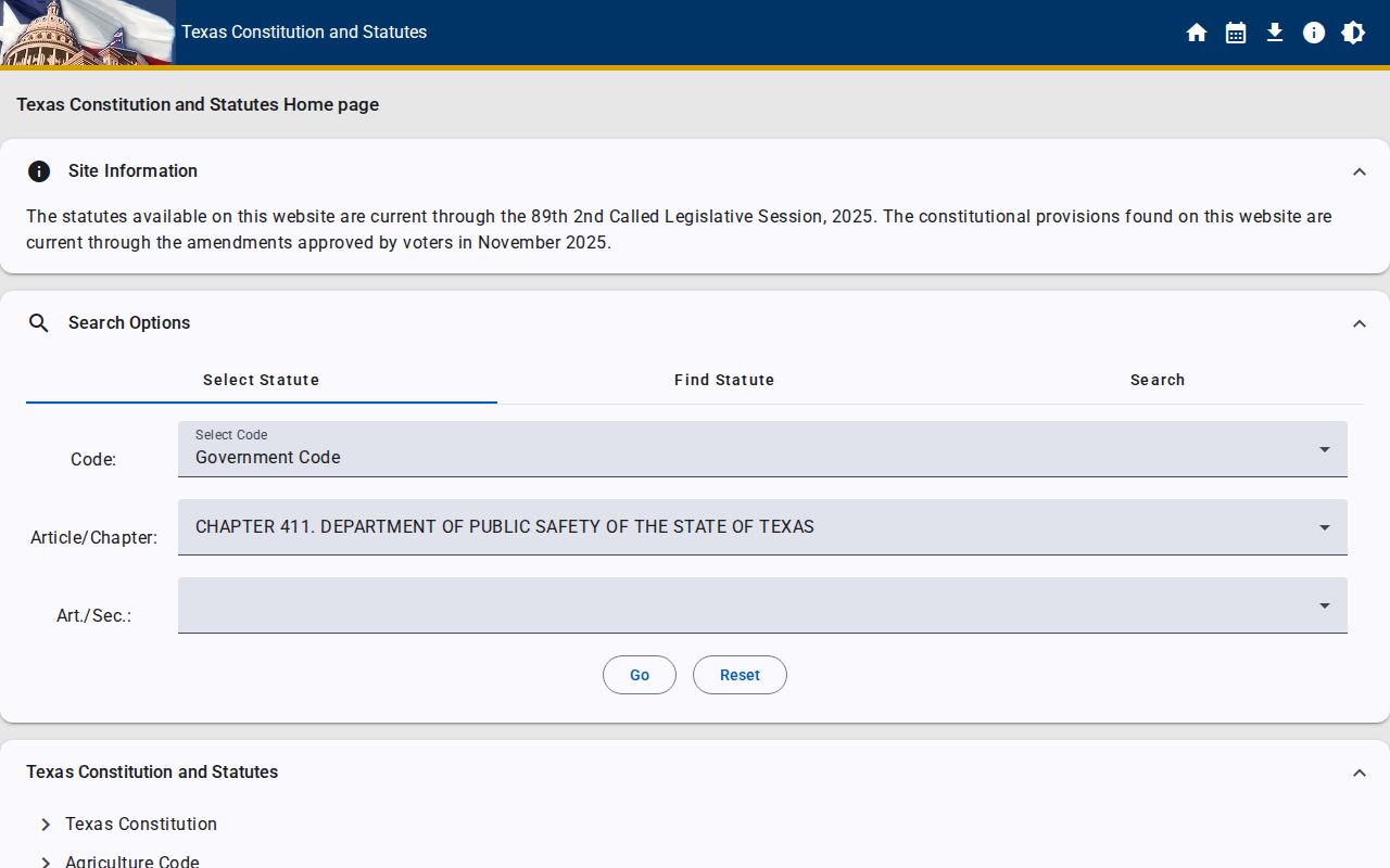 Texas statute source used for Harris County sex offender registry records